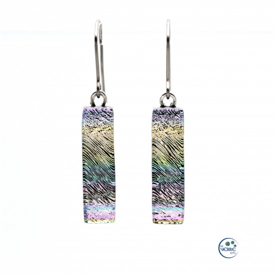 Boucles d'oreilles en verre dichroïque sur crochets 